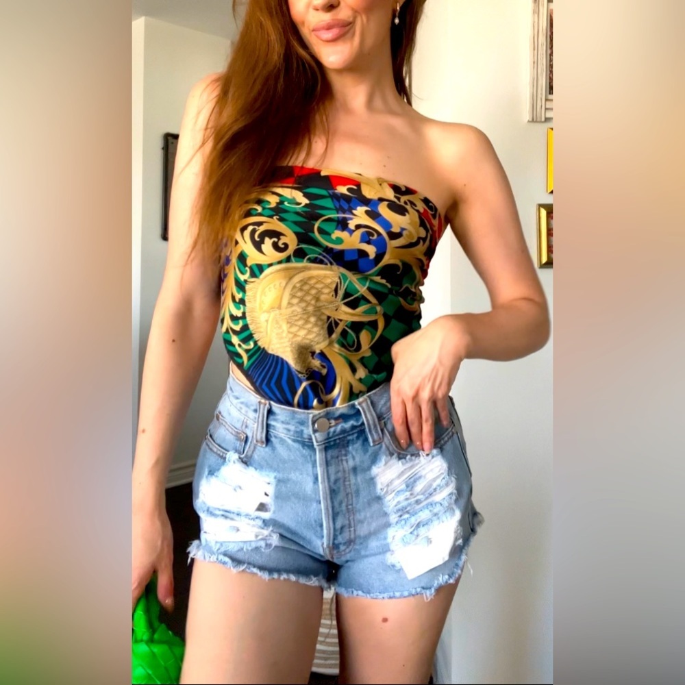 MINKPINK distressed denim shorts
